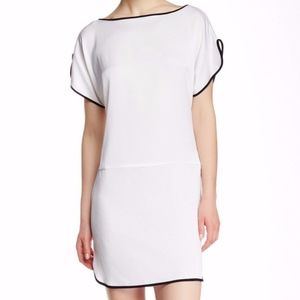 NWT $345 MILLY Silk Blend Shift‎ Dress White White [SZ Small ]